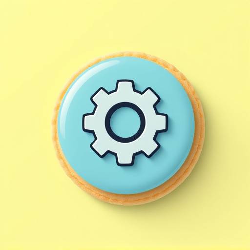 Icône représentant un cookie avec un engrenage, symbolisant l'optimisation du site web.