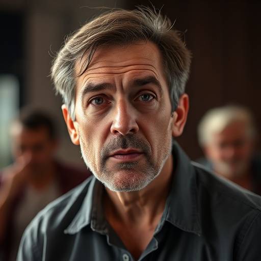 Photo de Philippe Roy, acteur participant à un atelier de théâtre, concentré et passionné.