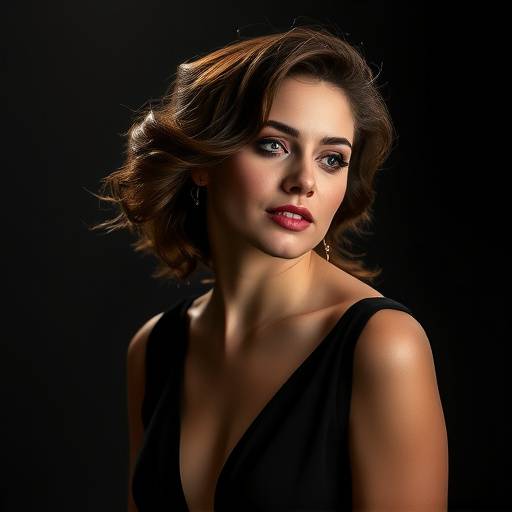 Portrait de Chloé Tremblay, instructrice de théâtre musical, élégante et expressive.
