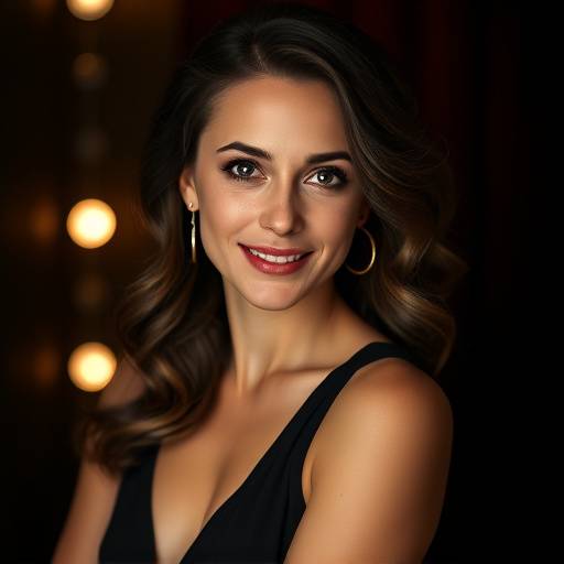 Portrait de Chloé Tremblay, instructrice de théâtre musical, élégante et expressive.