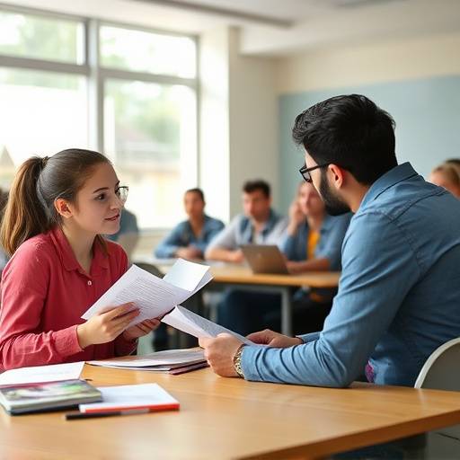 Étudiants analysant des scripts et discutant des personnages lors d'un cours d'analyse de texte.